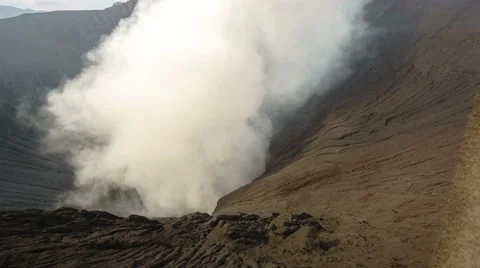 Smoke from Mount Merapi Bromo Surabaya Indonesia. Stock Footage 61709117