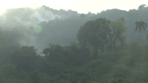 Smoke Mountain in Sunset Stock Footage 8521702