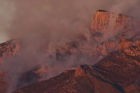 Smoke In The Mountains Stock Photos
