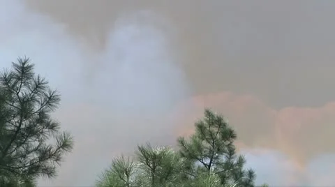 Smoke obscuring the Clouds Stock Footage 9383284