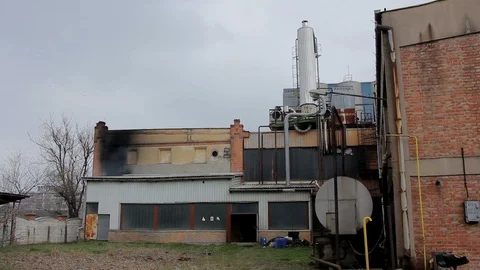 Smoke in the old factory Stock Footage 89162015