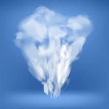 Smoke or Fog Transparent Pattern on Blue Background. Cloud Special Effect Stock Illustration