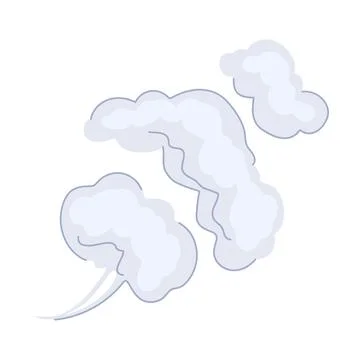 Smoke or steam cloud puff cartoon illustration Stock Illustration