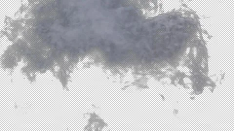 Smoke or Vapor Clouds with Alpha Channel Rise Up in Slow Motion Stock Footage 253738425