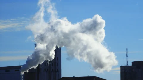 Smoke Out Of Chimney Day Stock Footage 49643262