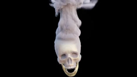 Smoke out of the skull, 3d render 스톡 동영상 146439749