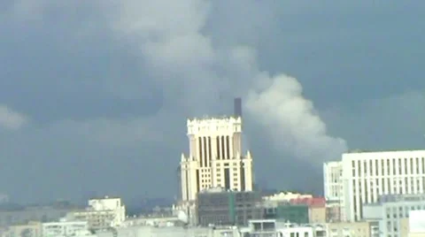 Smoke Over Moscow Stock Footage 5378907
