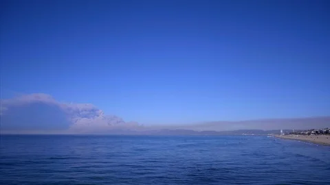Smoke on the Pacific Ocean Stock Footage 98119762