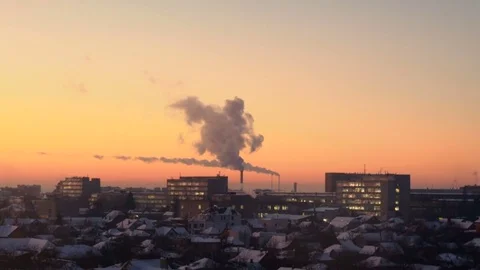 Smoke from the pipe Industry Zone Stock Footage 74130722