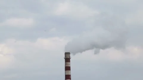 The smoke from the pipe of the plant Video stock 151351312