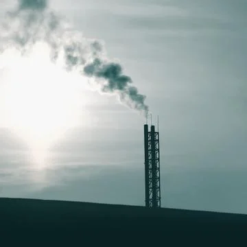 Smoke pipes background, environmental problems Stock Photos