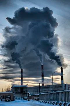 Smoke from pipes Foto stock