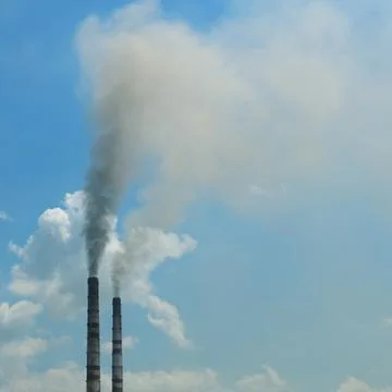 Smoke from the pipes 스톡 사진