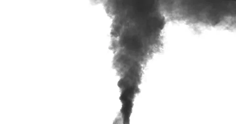 Smoke PLume Rising. Invert version. White background. Black Smoke Stock Footage 235274034
