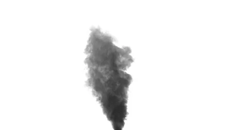 Smoke PLume Rising. Invert version. White background. Black Smoke Stock-Footage 235274187