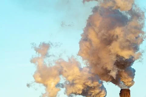 Smoke Pollution From A Sugar Mill Factory Stock Photos