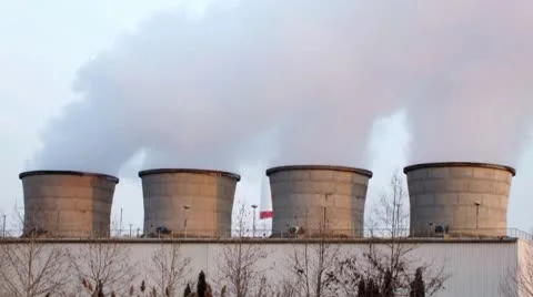 Smoke from power plant Stock Footage