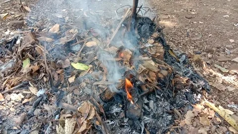 Smoke produced causes air pollution Stock Footage 295424638