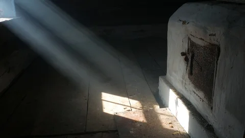 Smoke in a ray. Light falling from a window 8 Stock-Footage 128485811