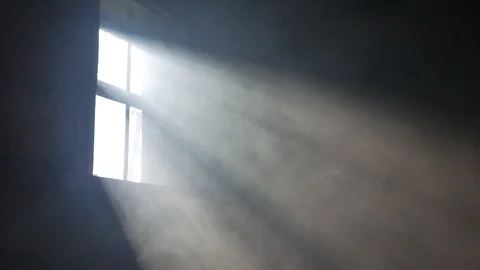 Smoke in the rays of light from the window. Room. Stock Footage 115651606