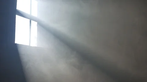 Smoke in the rays of light from the window. Room. Stock Footage 115651821