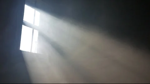 Smoke in the rays of light from the window. Room. Stock Footage 116015924