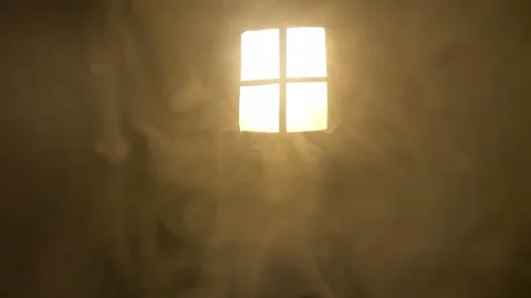 Smoke in the rays of light from the window. Room. Stock Footage 145988190