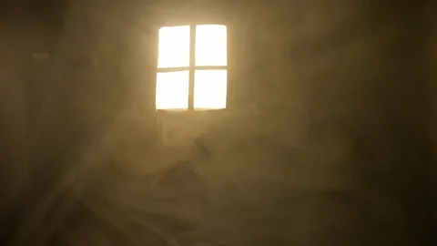 Smoke in the rays of light from the window. Room. Stock Footage 145988605