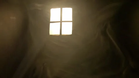 Smoke in the rays of light from the window. Room. Stock Footage 145988858