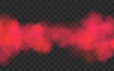 Smoke red fog background effect. Vector red steam cloud mist smoke Stock Illustration
