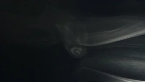 Smoke from right to left. Cloud of cold fog on black background. Stock Footage 162767655