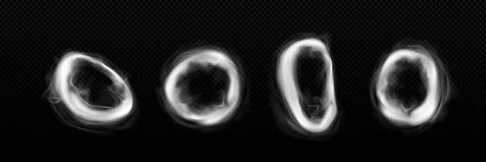 Smoke ring cloud vector steam round cloud effect Ilustración de archivo