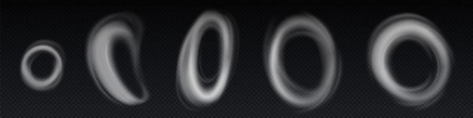 Smoke ring cloud vector steam round cloud effect イラスト素材