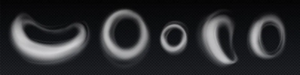 Smoke ring cloud vector steam round cloud effect イラスト素材