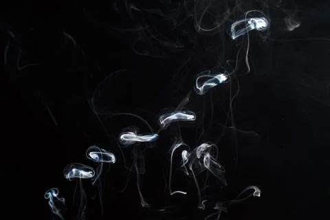 Smoke ring on dark background Foto stock