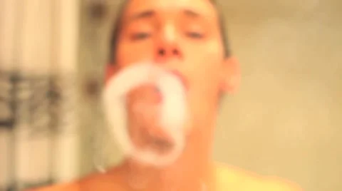 Smoke rings  blur hookah Stock Footage 54670598