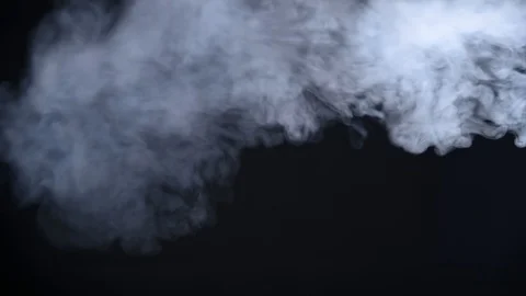 Smoke rising on black background Stock Footage 126549891