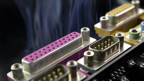 Smoke Rising from Burnt Electronic Stock Video Pond5