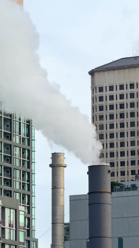Smoke rising from the chimney in December. Stock Footage 339080648