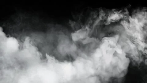 Smoke rising in clouds on black background Stock-Footage 338215811