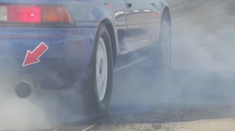 Smoke on the road Stock Footage 66446714