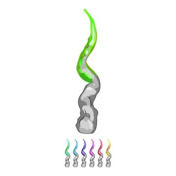 Smoke rocket fire trail cartoon vector graphic Stock Illustration