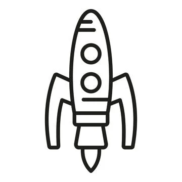 Smoke rocket icon outline vector. Space fire Stock Illustration