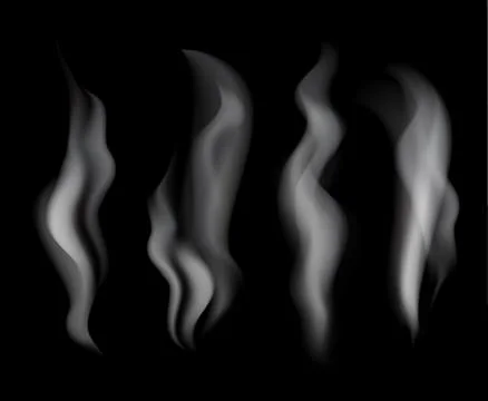 Smoke set on black background vector illustration Stock Illustration