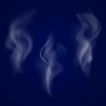 Smoke set isolated on dark background Stock Illustration