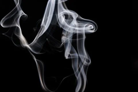 Smoke shape on black background Stock Photos