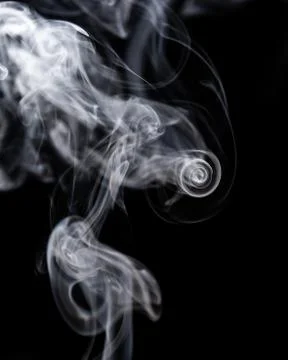 Smoke shape on black background Stock Photos