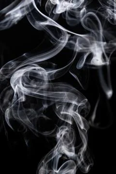 Smoke shape on black background Stock Photos