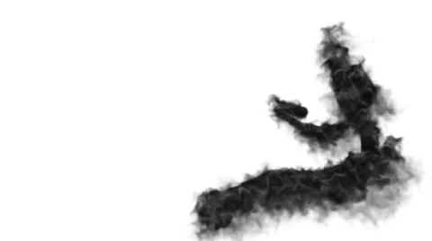 Smoke Shape Sitting Man Stock Footage 32680941