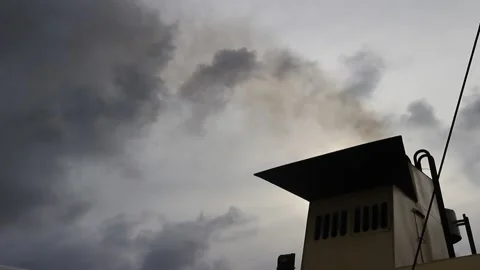 Smoke from Ship Stock Footage 185917608